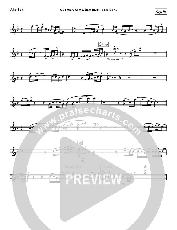 O Come O Come Emmanuel Alto Sax (Lincoln Brewster)