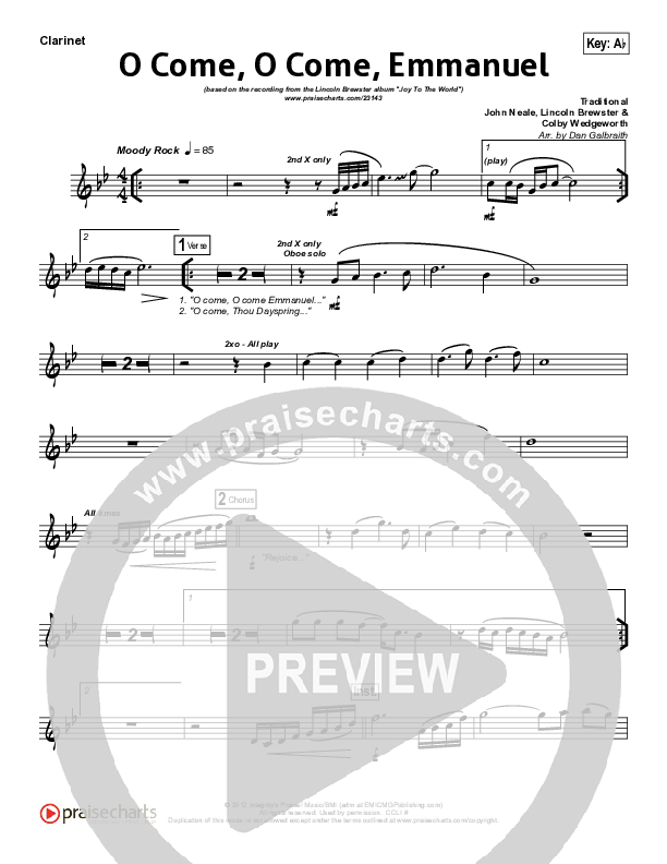 O Come O Come Emmanuel Wind Pack (Lincoln Brewster)