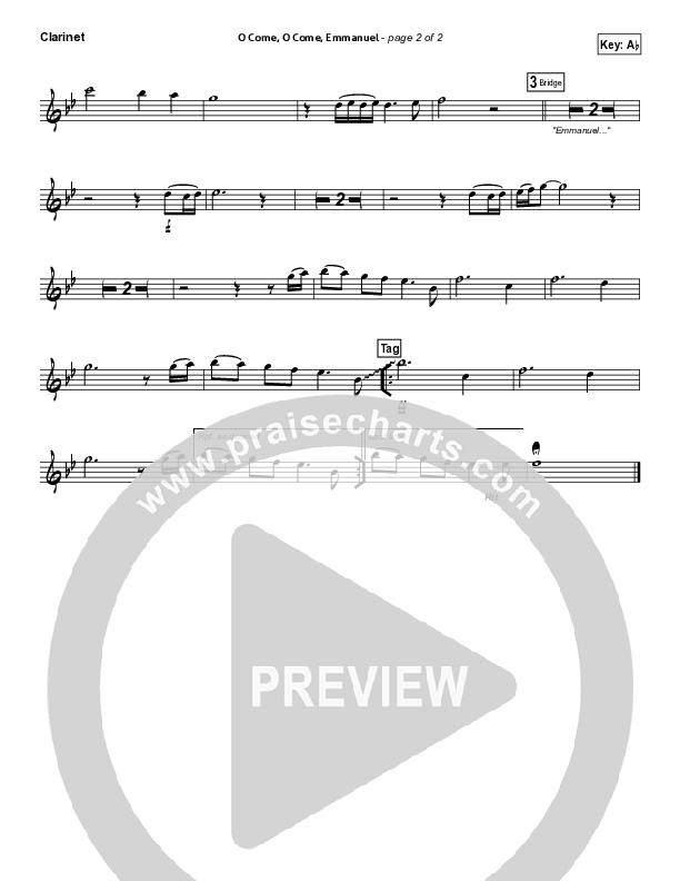 O Come O Come Emmanuel Clarinet (Lincoln Brewster)