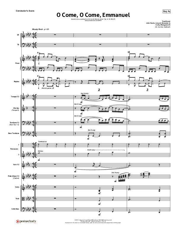 O Come O Come Emmanuel Conductor's Score (Lincoln Brewster)
