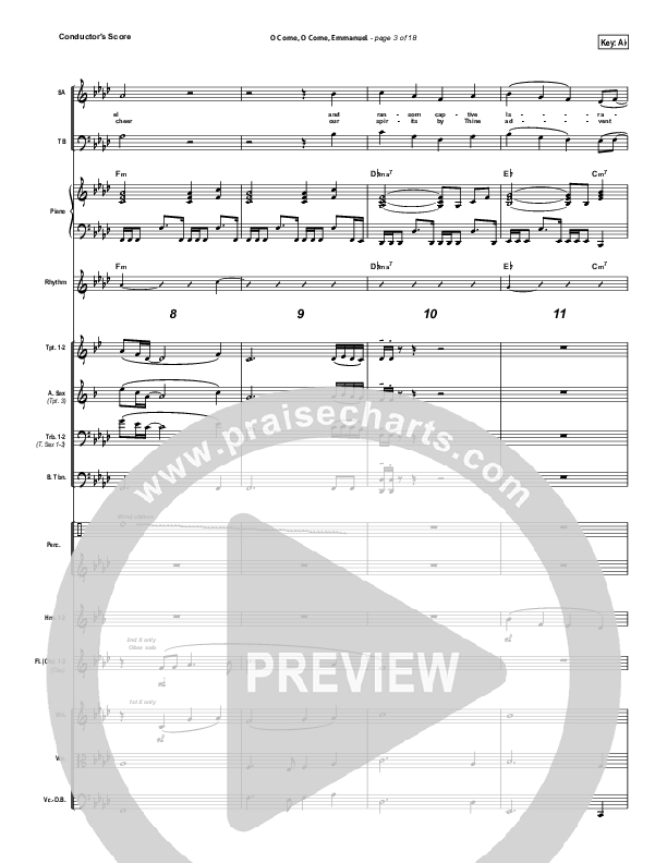 O Come O Come Emmanuel Conductor's Score (Lincoln Brewster)