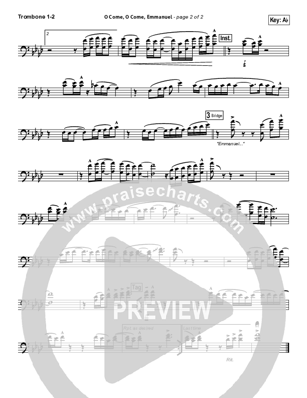 O Come O Come Emmanuel Trombone 1/2 (Lincoln Brewster)