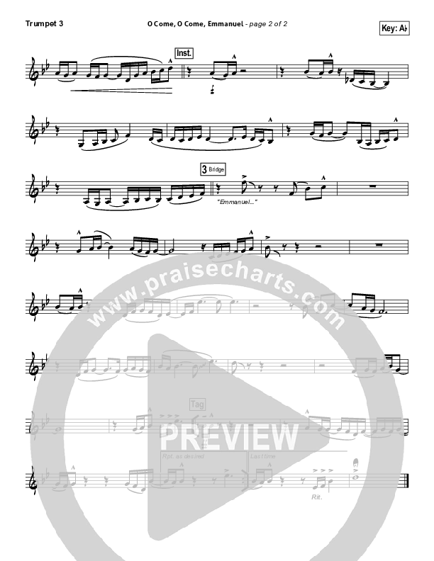 O Come O Come Emmanuel Trumpet 3 (Lincoln Brewster)