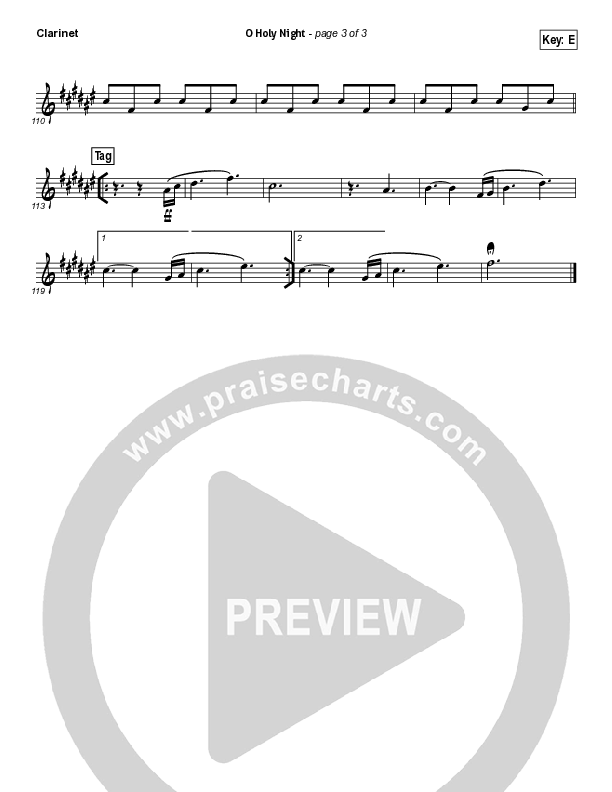 O Holy Night (Another Hallelujah) Clarinet (Lincoln Brewster)