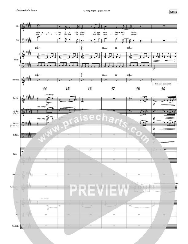 O Holy Night (Another Hallelujah) Conductor's Score (Lincoln Brewster)