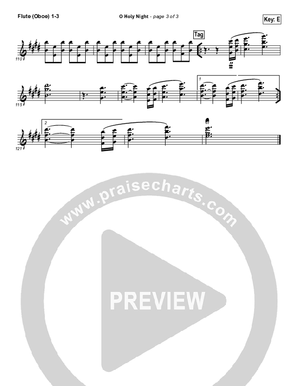 O Holy Night (Another Hallelujah) Flute/Oboe 1/2/3 (Lincoln Brewster)