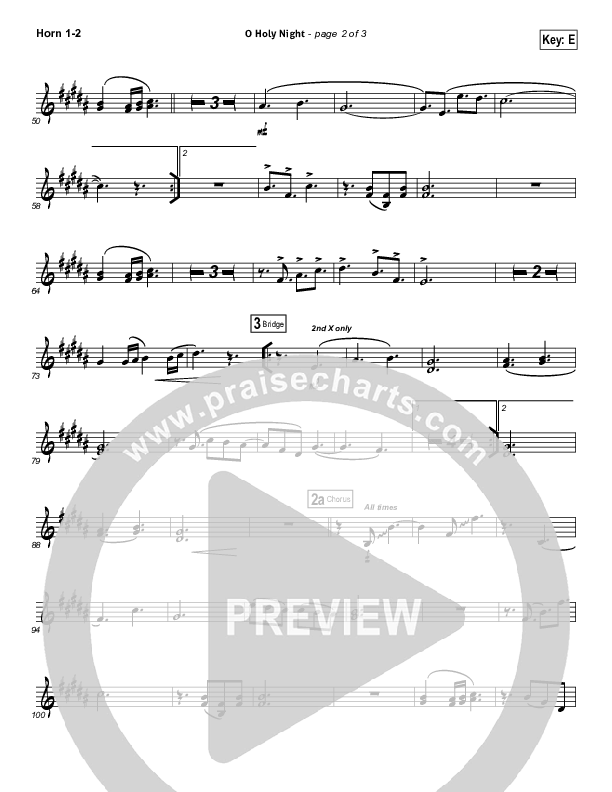 O Holy Night (Another Hallelujah) French Horn 1/2 (Lincoln Brewster)