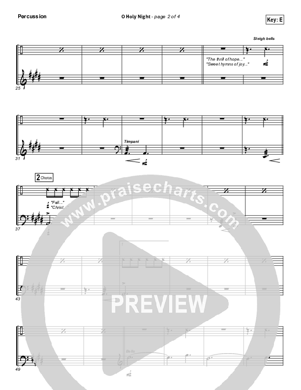 O Holy Night (Another Hallelujah) Percussion (Lincoln Brewster)