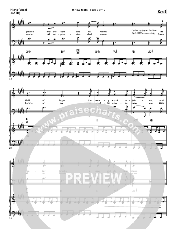 O Holy Night (Another Hallelujah) Piano/Vocal (SATB) (Lincoln Brewster)