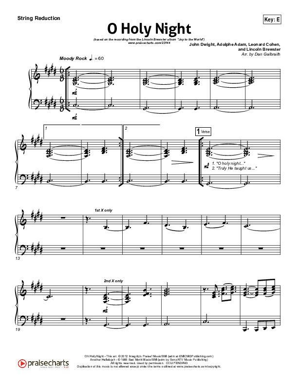 O Holy Night (Another Hallelujah) Synth Strings (Lincoln Brewster)