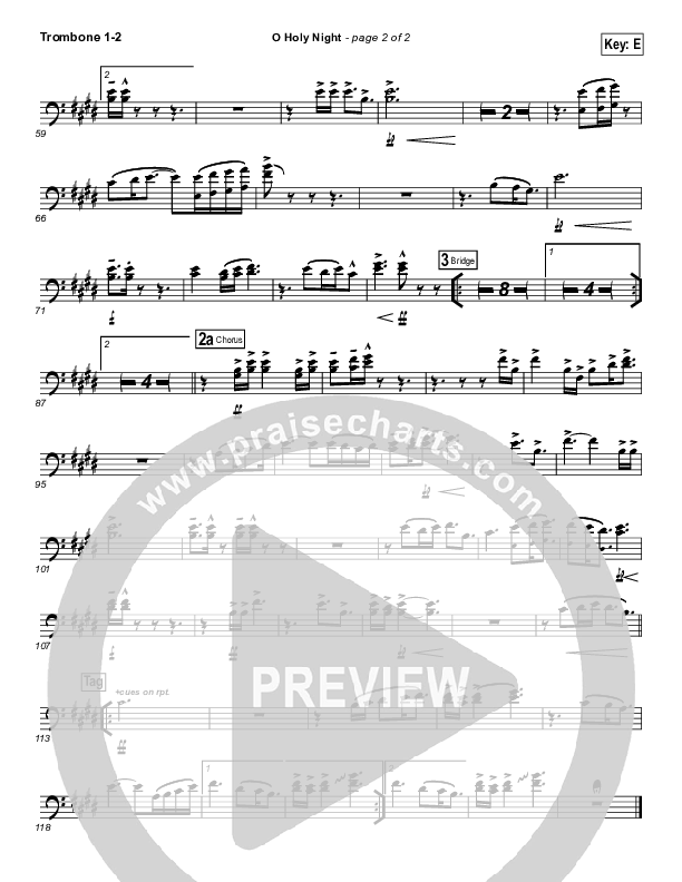 O Holy Night (Another Hallelujah) Trombone 1/2 (Lincoln Brewster)