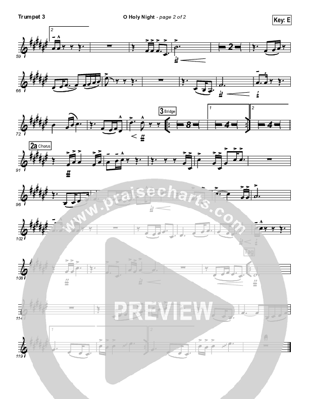 O Holy Night (Another Hallelujah) Trumpet 3 (Lincoln Brewster)