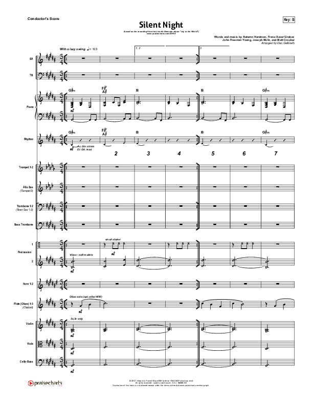 Silent Night Conductor's Score (Lincoln Brewster)
