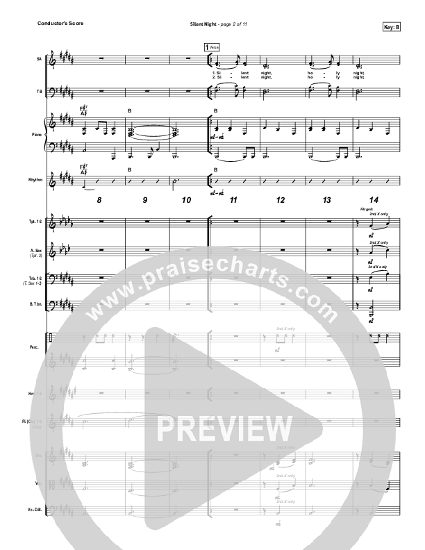 Silent Night Conductor's Score (Lincoln Brewster)