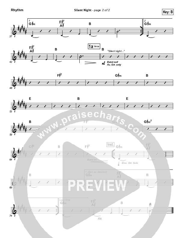 Silent Night Rhythm Chart (Lincoln Brewster)