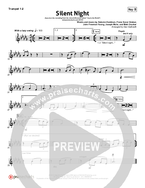 Silent Night Trumpet 1,2 (Lincoln Brewster)