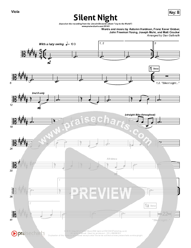 Silent Night Viola (Lincoln Brewster)