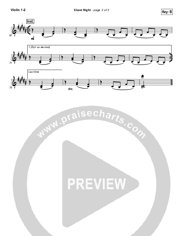 Silent Night Violin 1/2 (Lincoln Brewster)