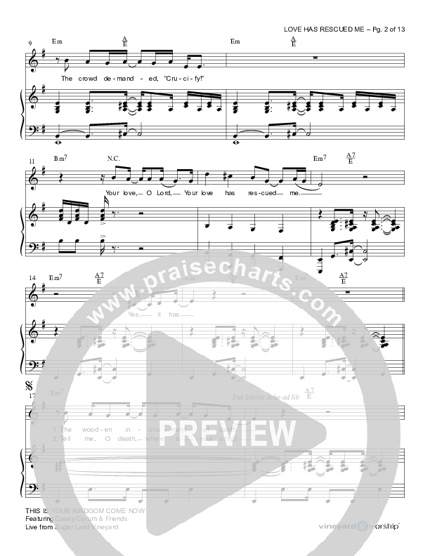 Love Has Rescued Me Piano/Vocal (Casey Corum / Torri Baker)