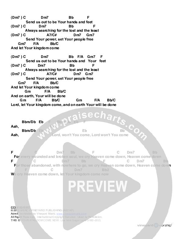 Heaven Come Down Chords & Lyrics (Casey Corum / Crispin Schroeder)