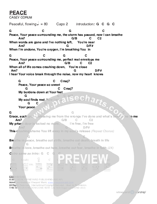 Peace Chord Chart (Casey Corum)