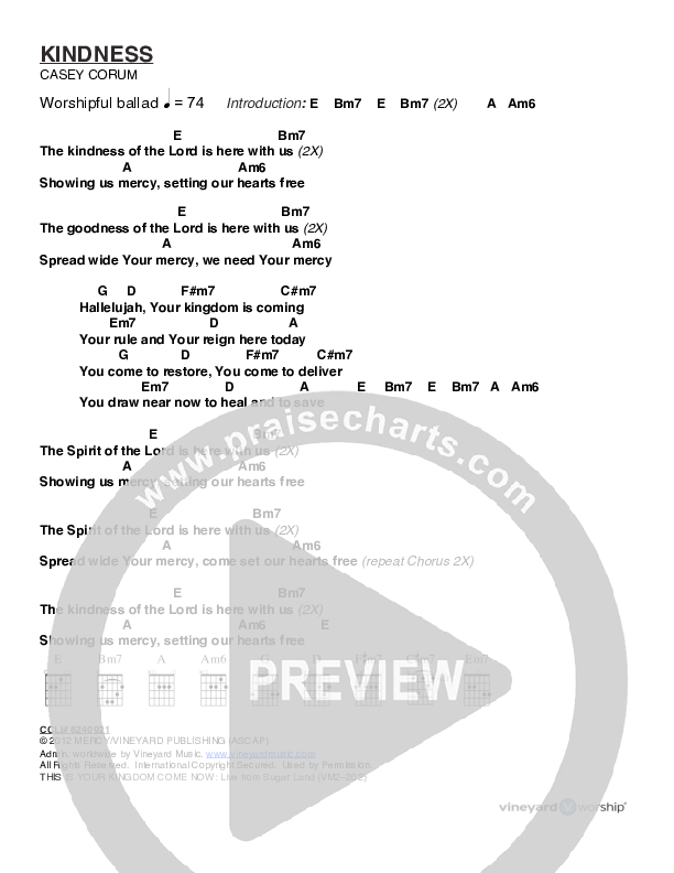 Kindness Chord Chart (Casey Corum)