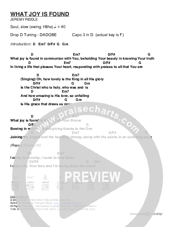 What Joy Is Found Chords & Lyrics (Torri Baker)