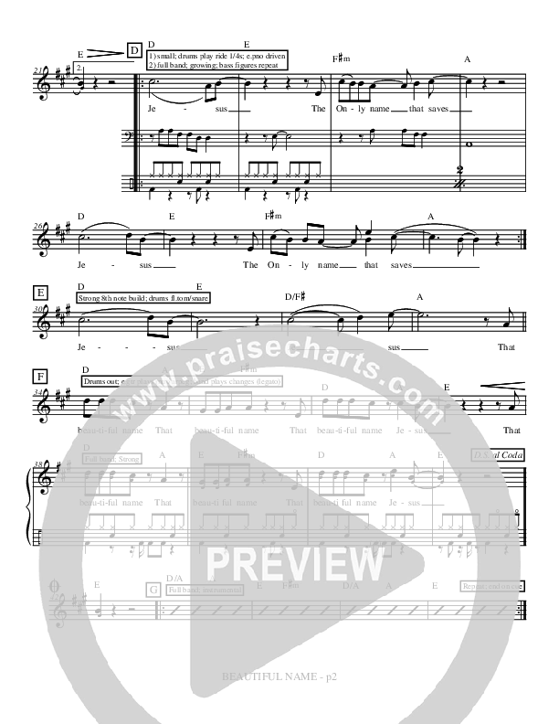 Beautiful Name Lead Sheet (Jon Bauer)