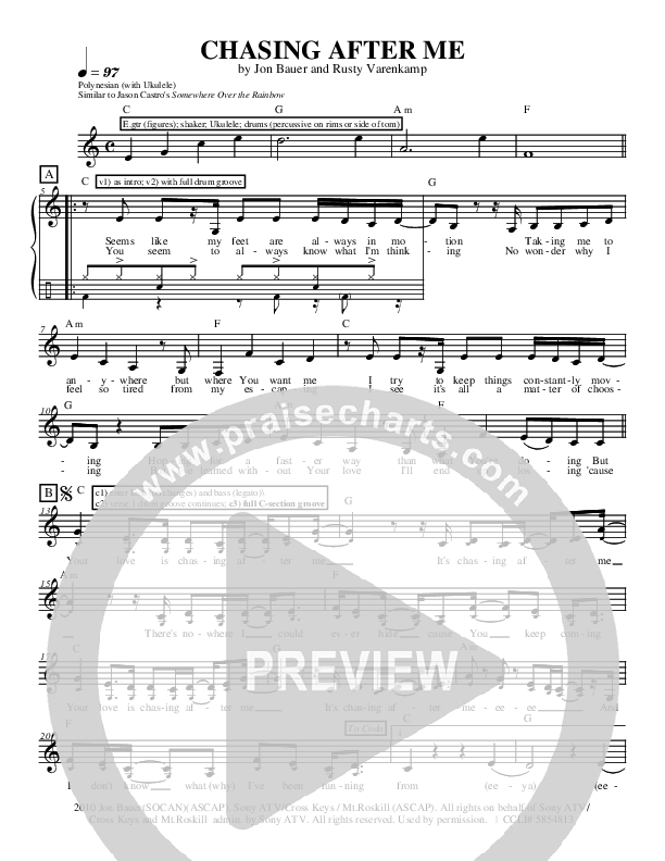 Chasing After Me Lead Sheet (Jon Bauer)
