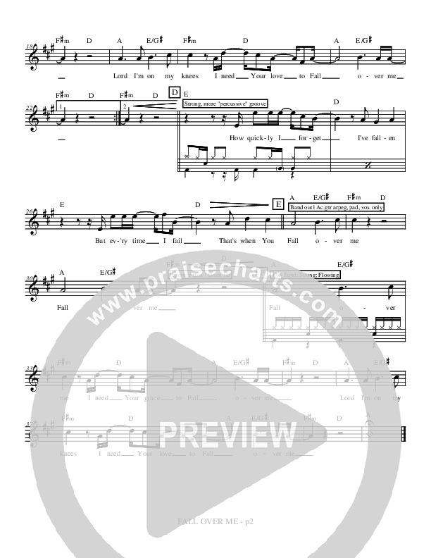 Fall Over Me Lead Sheet (Jon Bauer)