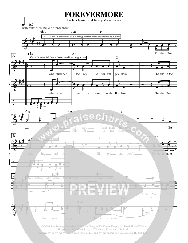 Forevermore Lead Sheet (Jon Bauer)