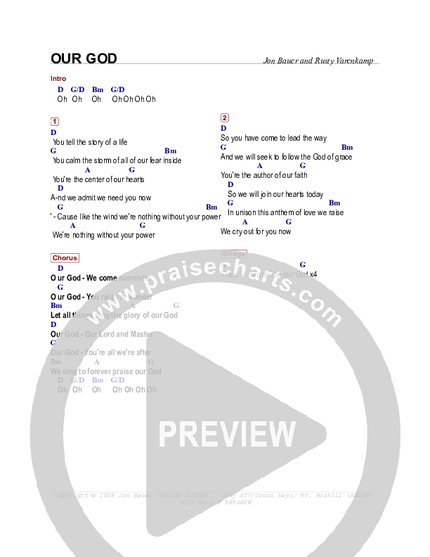 Our God Chords & Lyrics (Jon Bauer)
