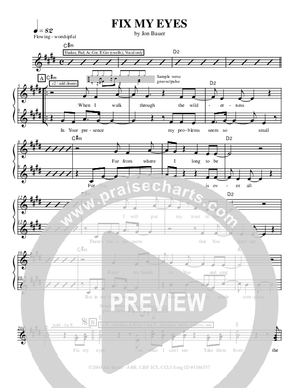 Fix My Eyes Lead Sheet (Jon Bauer)