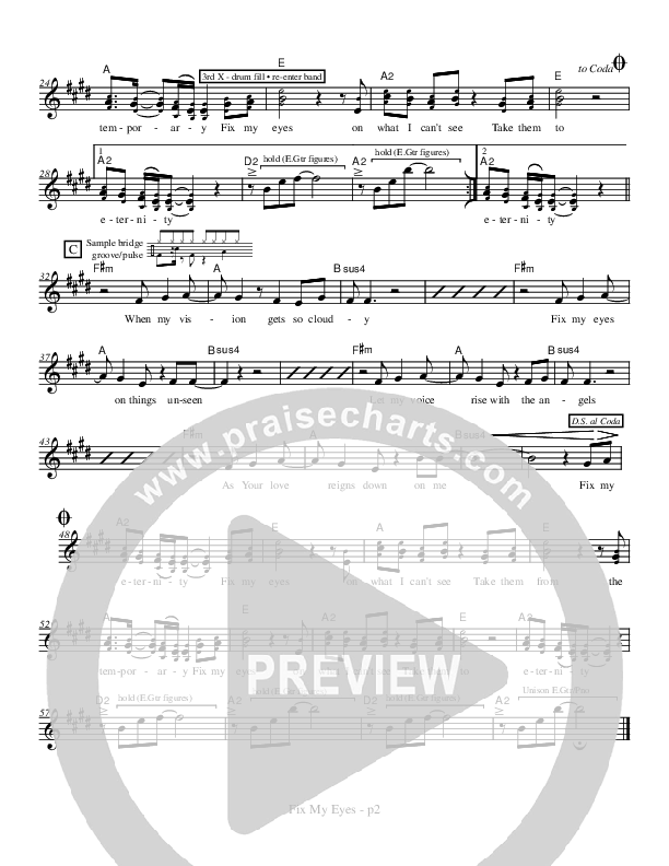Fix My Eyes Lead Sheet (Jon Bauer)