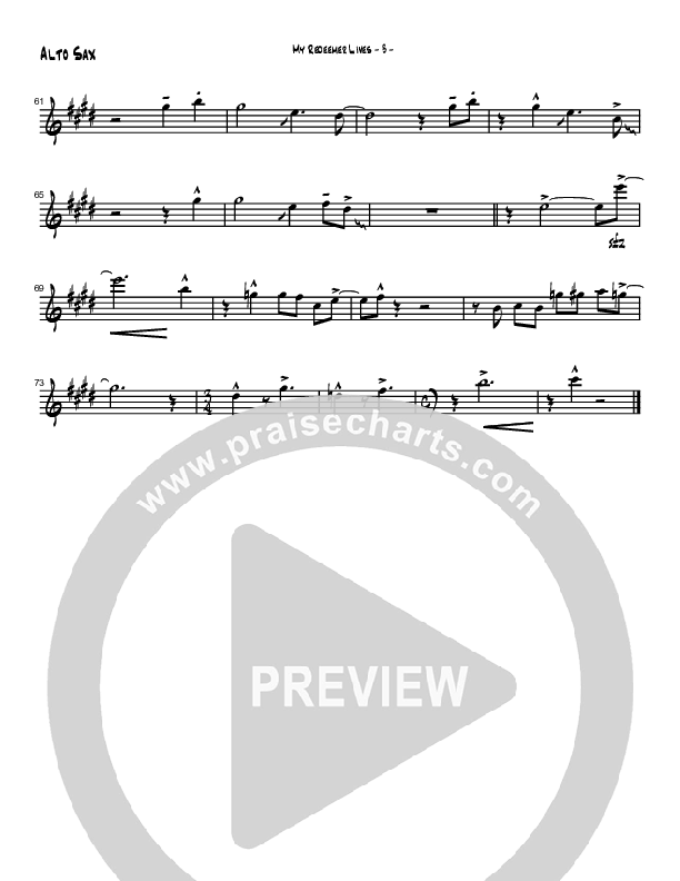 My Redeemer Lives (Instrumental) Alto Sax (Brad Henderson)