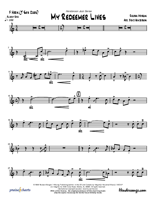 My Redeemer Lives (Instrumental) French Horn (Brad Henderson)