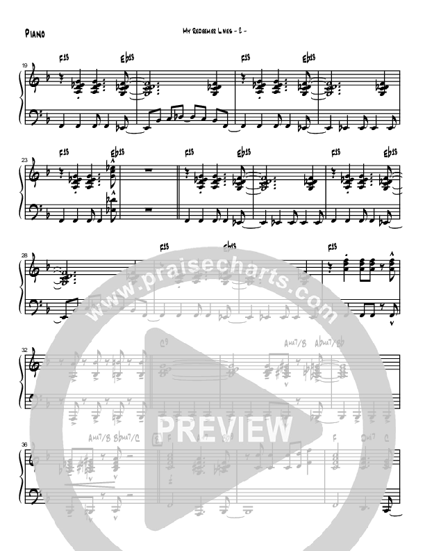 My Redeemer Lives (Instrumental) Piano Sheet (Brad Henderson)