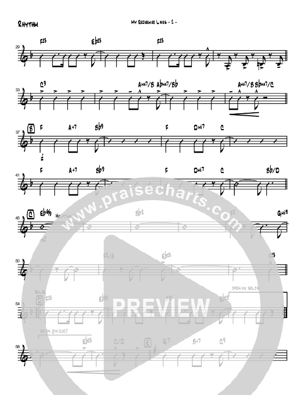 My Redeemer Lives (Instrumental) Rhythm Chart (Brad Henderson)