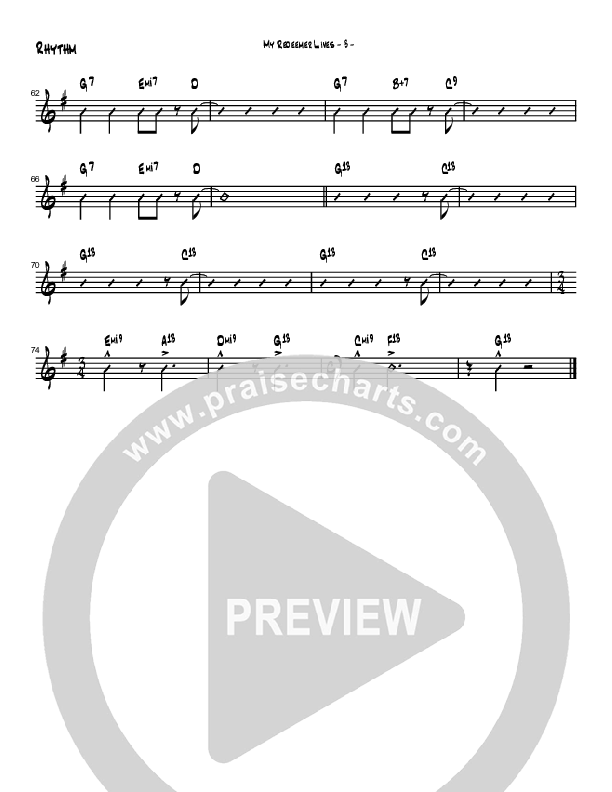 My Redeemer Lives (Instrumental) Rhythm Chart (Brad Henderson)
