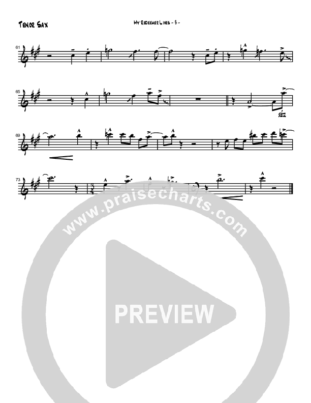 My Redeemer Lives (Instrumental) Tenor Sax 2 (Brad Henderson)