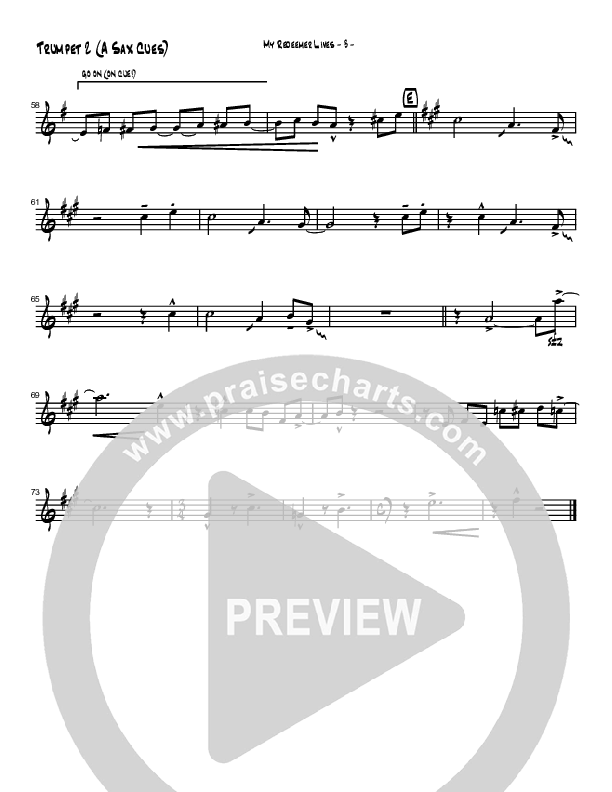 My Redeemer Lives (Instrumental) Trumpet 2 (Brad Henderson)