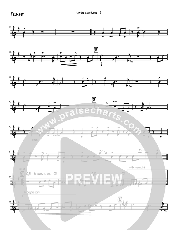 My Redeemer Lives (Instrumental) Trumpet (Brad Henderson)