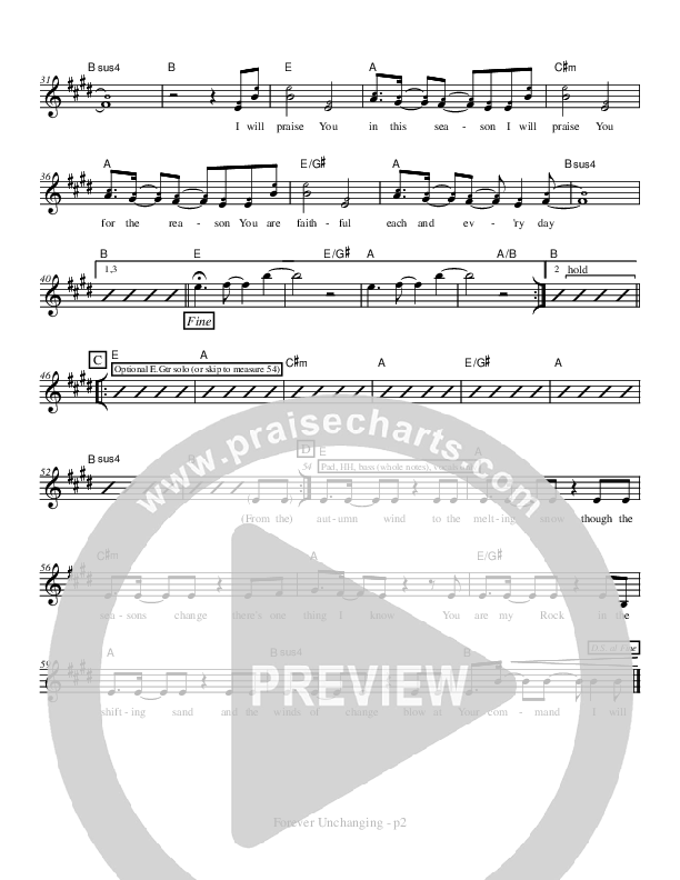 Forever Unchanging Lead Sheet (Jon Bauer)