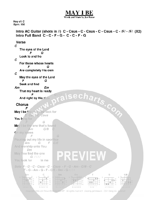 May I Be Chords & Lyrics (Jon Bauer)