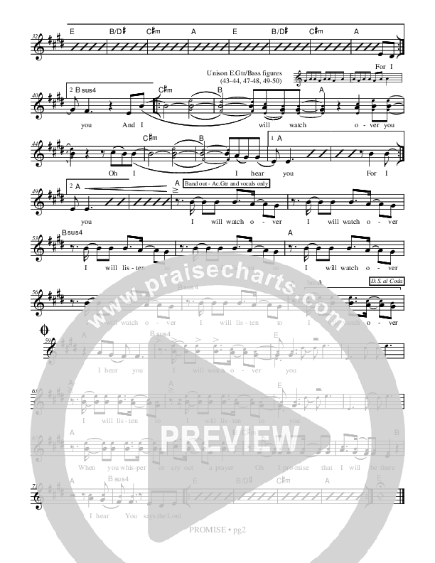 Promise (For I Know) Lead Sheet (Jon Bauer)