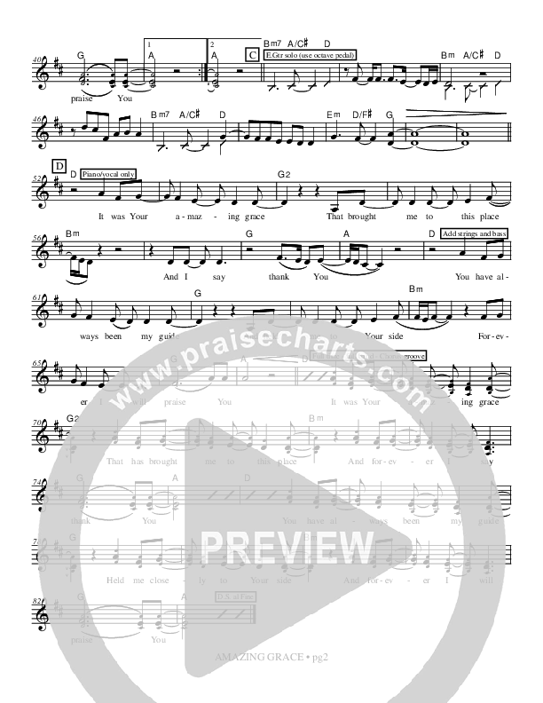 Your Amazing Grace Lead Sheet (Jon Bauer)