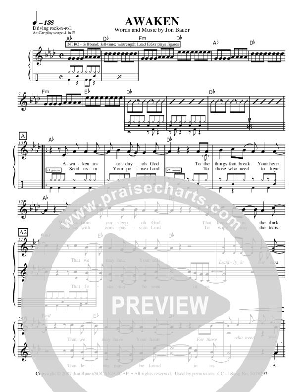 Awaken Lead Sheet (Jon Bauer)