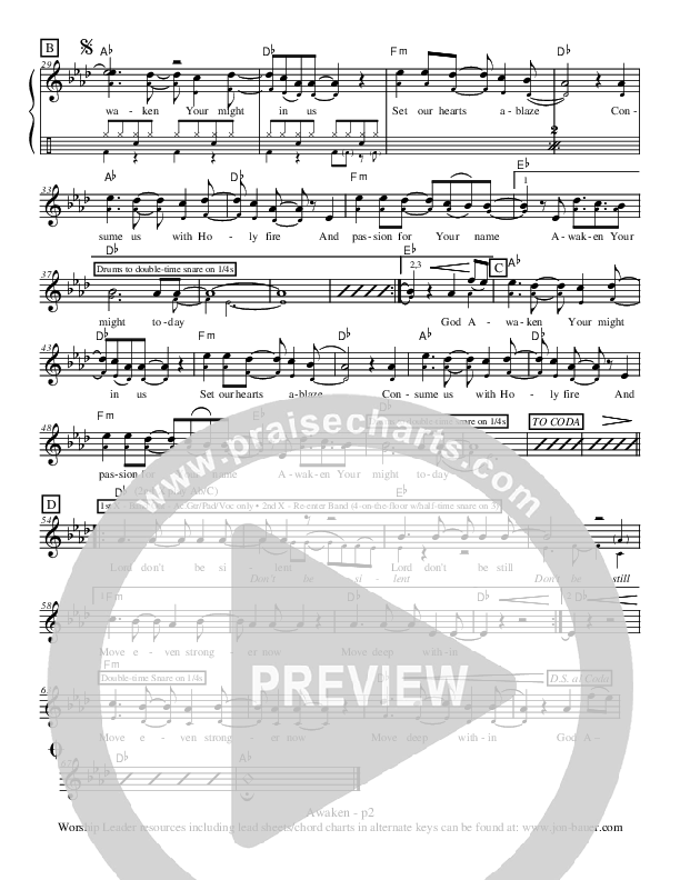 Awaken Lead Sheet (Jon Bauer)
