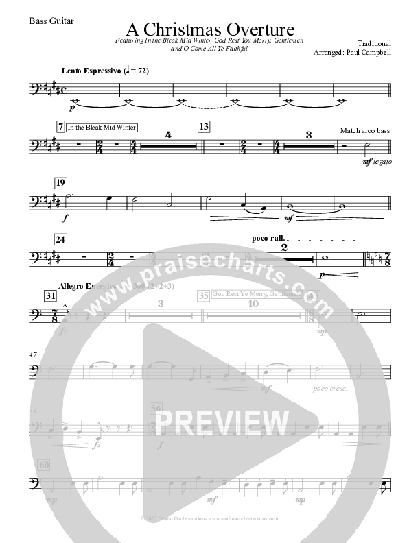 A Christmas Overture (Instrumental) Bass Guitar (Paul Campbell)