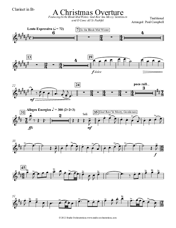 A Christmas Overture (Instrumental) Clarinet (Paul Campbell)